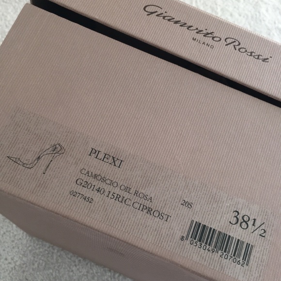 Gianvito Rossi plexi pink oil suede pumps 38.5 - Picture 5 of 6